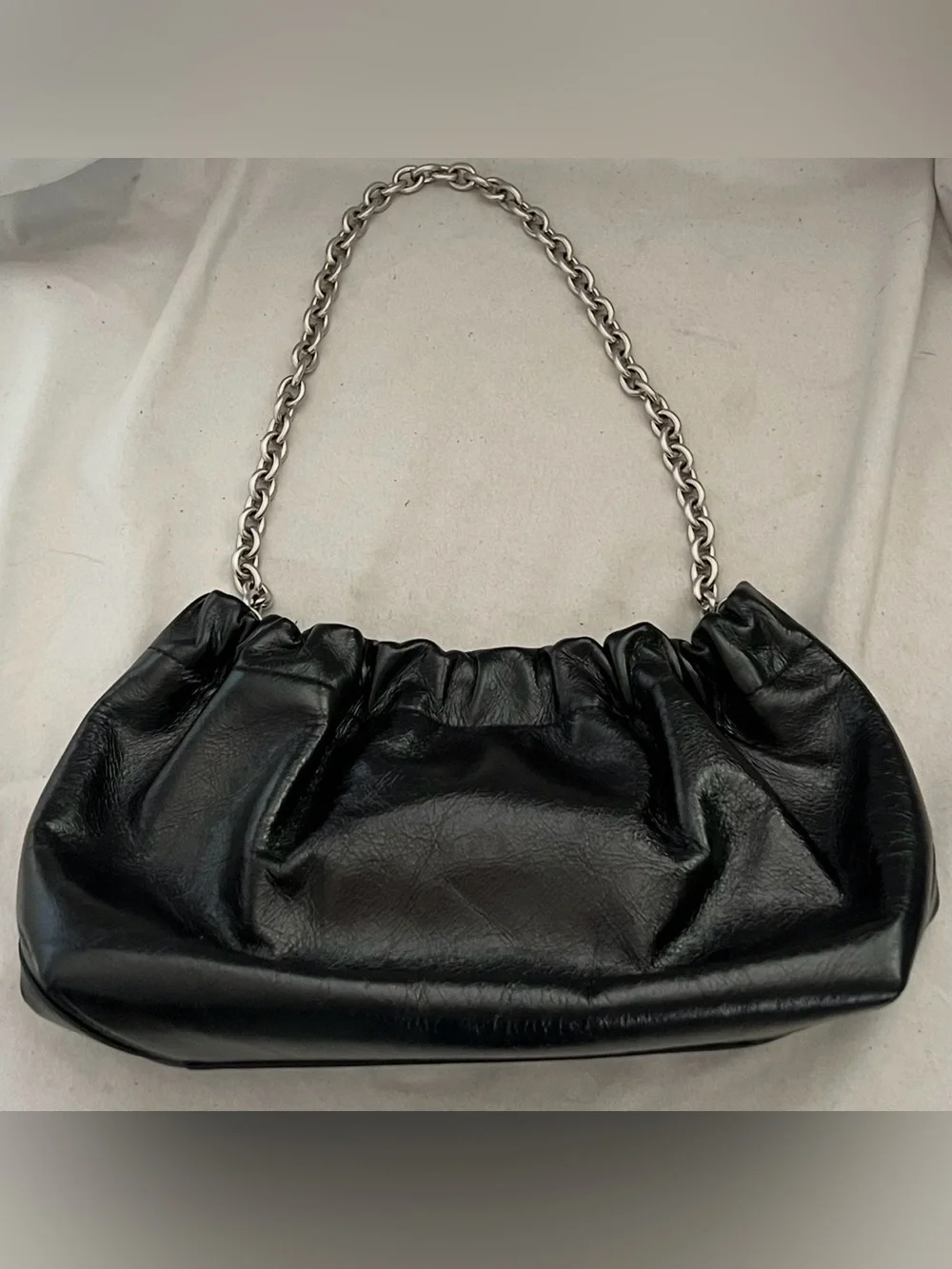Reformation DAHLIA Black Leather Chain Bag $348 New